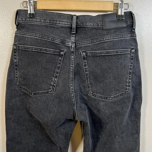 Everlane Cheeky Bootcut Jeans Size 27 Faded Black High Rise Frayed Hem Denim - Picture 8 of 9